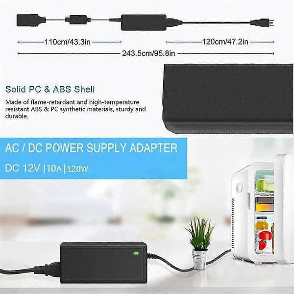 Bil Strømadapter Strømkonverter AC Adapter DC 110V / 220V Til 12V 10A Strømadapter Konverter EU Plugg