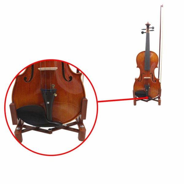 Bärbart justerbart hopfällbart musikinstrumentställ med pilbågehållare för fiolstativ