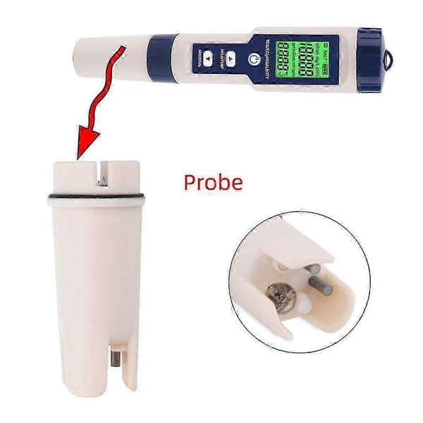 5 i 1 Digital TDS/EC/PH/Salinitet/Vandtemperatur Tester Til Hydroponik/Akvarium/Swimmingpool/Drikkevand