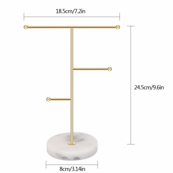 Smykkearrangør, Metal T-Bar Halskæde Display Stativ