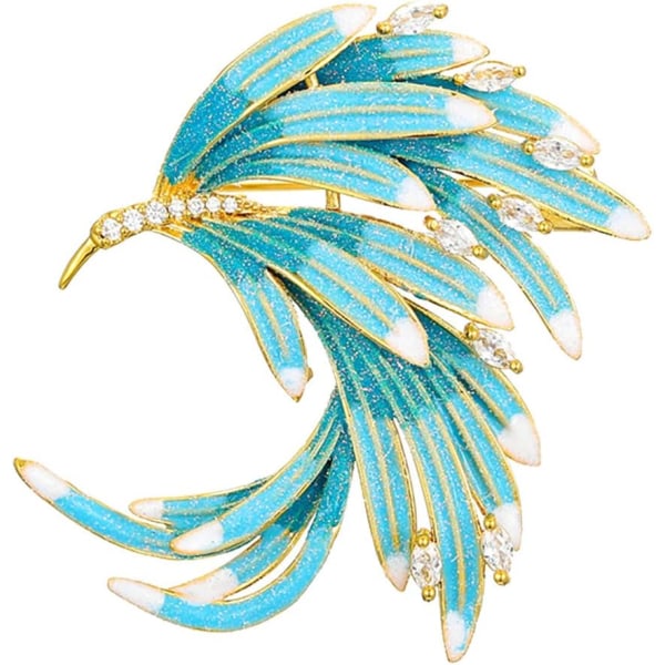 Phoenix Feather Brooch Pins Legering Broscher til Kvinder-Blå