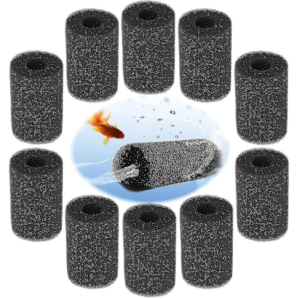 10 stk Innløpsfilter Svamp Forfilter Svamp Akvarium Filter Svamp Erstatning