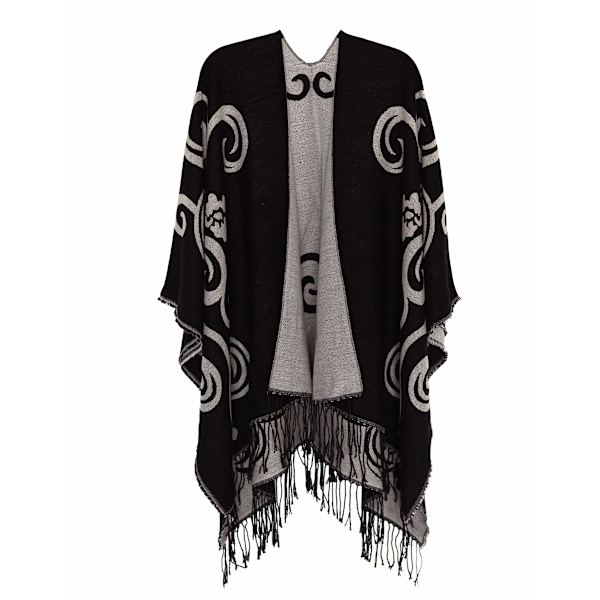 Poncho-sjal för kvinnor, vinterkofta, överdimensionerad cape, elegant poncho för kvinnor, kappa, varm present till mamma