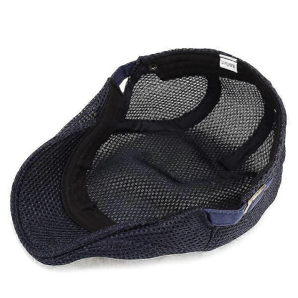 Herre Åndbar Mesh Sommerhat Justerbar Beret Flat Top, Brun, 56-60cm