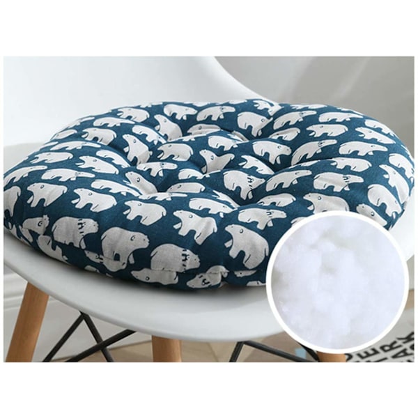 Vadderad kudde stolsdynor stolsdynor rund matsal trädgård kök kontor sittdynor 40cm (björn)