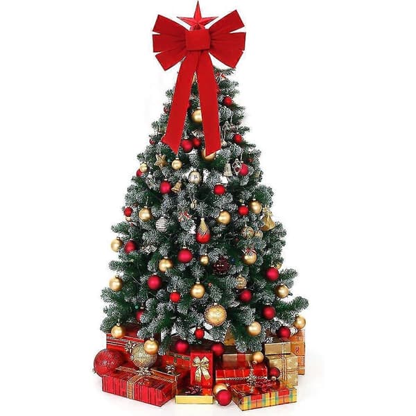 Julepynt, rød flannells julesløjfe B 25cm*40cm