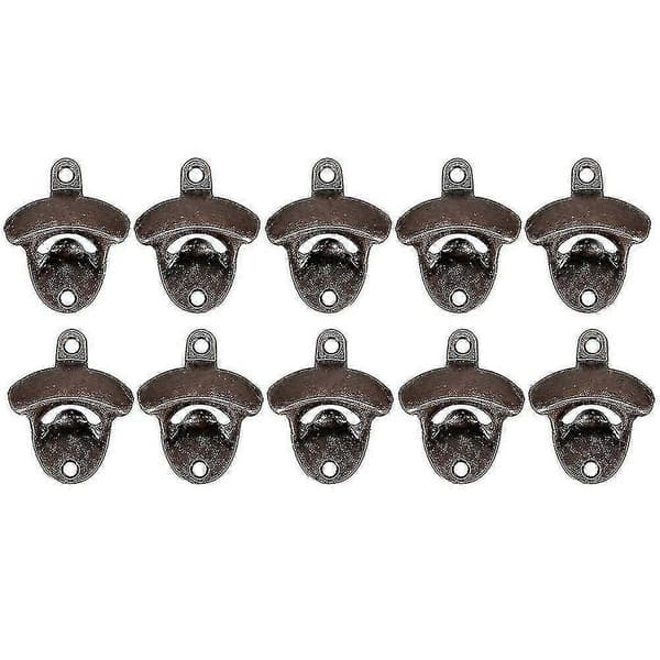 10-pack Flasköppnare Väggmonterad Rustik Ölöppnare Set Vintage