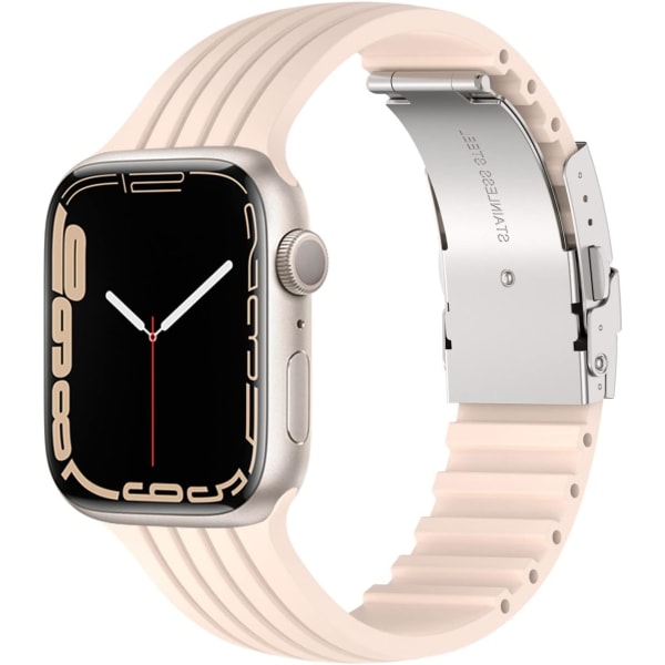 Silikoneremme kompatibel til Apple Watch-remme 38 mm 40 mm 41 mm, gør-det-selv-design Klipbart blødt åndbart sportsarmbånd til iWatch-serien pink 38/40/41MM