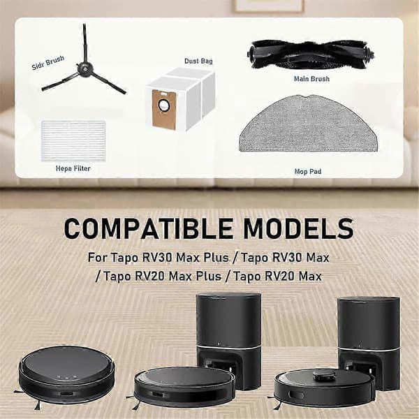 Lisävarustesetti Tapo RV30 Max Plus, RV30 Max, RV20 Max Plus, RV20 Max -imureille, varaosa P