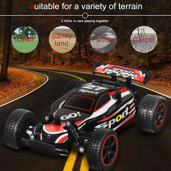 RC Racingbiler 2.4Ghz Høyhastighets Radio Fjernkontrollbil 1: 20 2WD Racing Lekebiler Elektrisk Kjøretøy Rask Race Buggy Hobbybil (Rød 23211) red