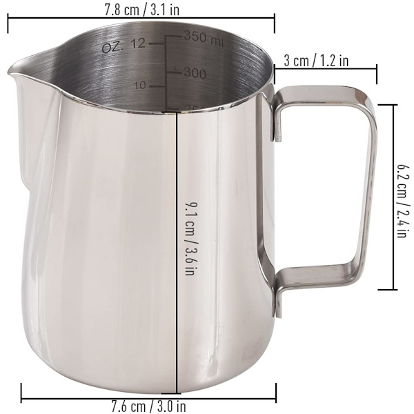Espressokanne i rustfritt stål med måleskala, 350 ml 350ml