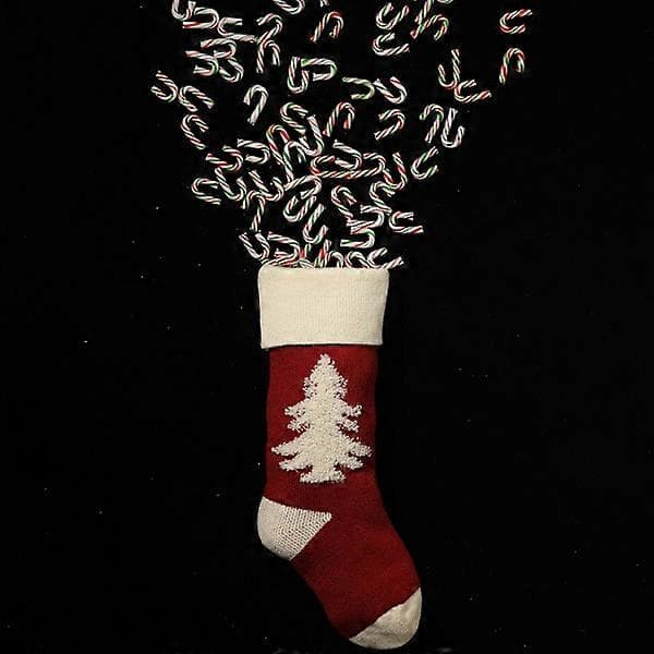 2 st Julgran Hängande Julstrumpor Julklappspåsar Stickade