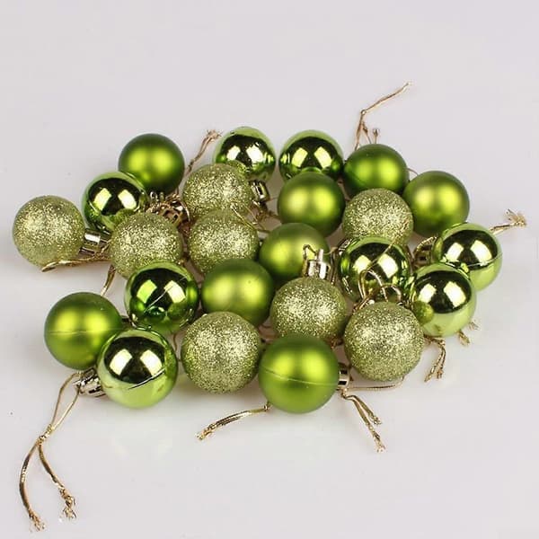 Julekuglesæt, julepyntssæt, stilfuld juletræspynt, 24 julekugler (grøn)