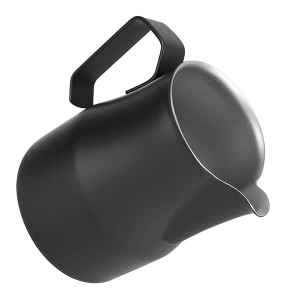 500 ml rustfrit stålkrus til mælkeskumning, kande til kaffekunst i kaffebar (sort)