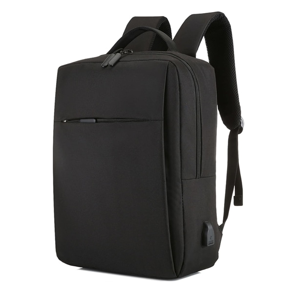 Resebärbar ryggsäck med USB laddningsport (svart 17,3 tum)