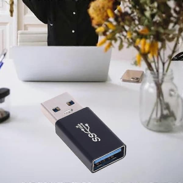 Usb 3.0 Han- og Hun-serie Aluminiumlegeringsadapter Sort 3 Stk