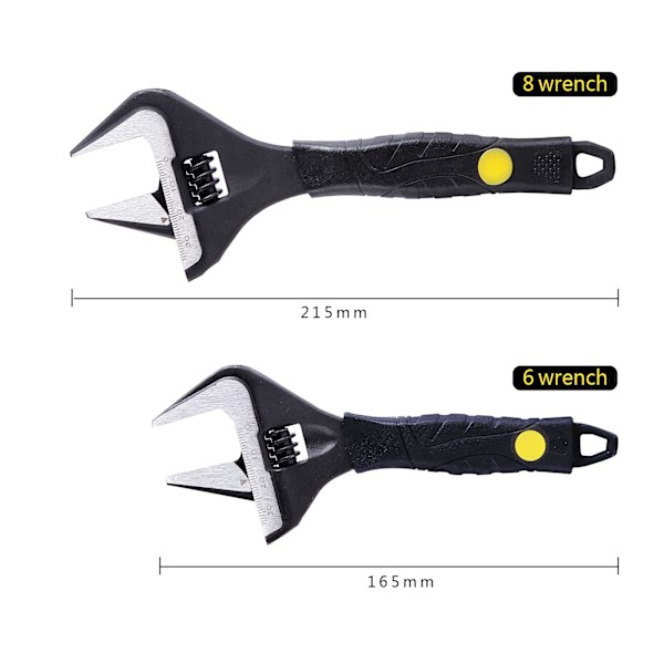 Justerbar Nøgle med Bred Gabåbning, 8 tommer/215 mm