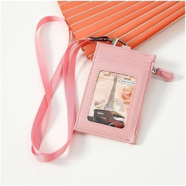 Märke Lanyard, Korthållare för Lanyard, 3pc Läder Id-fodral Hals Lanyard Mynt Pengar Nyckel Kreditkort Hållare Plånbok Student Buss Kort Väskor Plånböcker Märke pink
