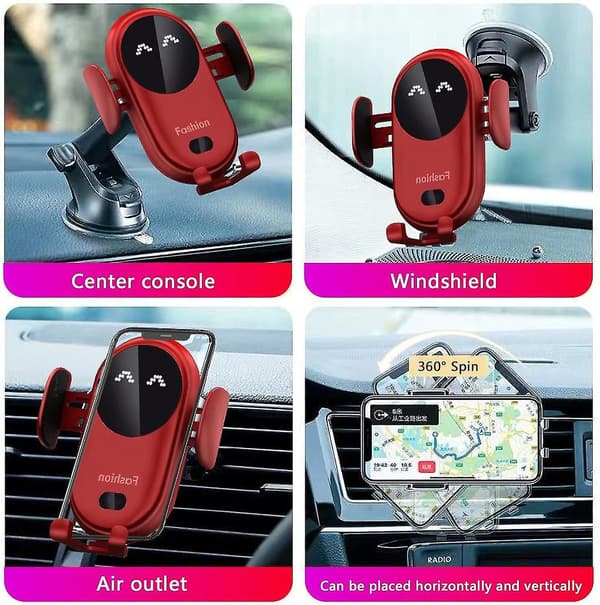 Smart Trådløs Auto-sensing Biltelefonholderlader, Trådløs Billaderfeste, Auto-klemming Bil