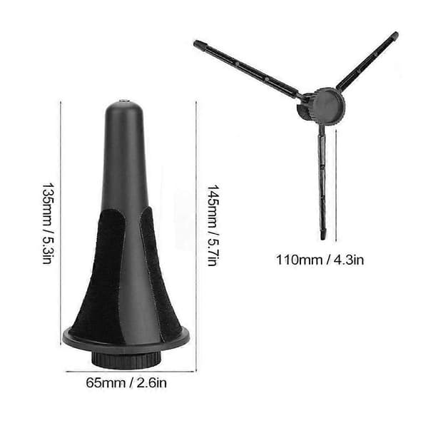 Bærbart Sort Tripod Klarinetstativ - Holdbart Foldbart Musikinstrumenttilbehør