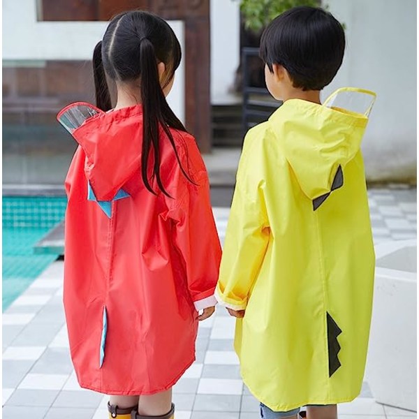 Regnkläder för pojkar, flickor, lätt regnkappa, vattentät, spetsig cap