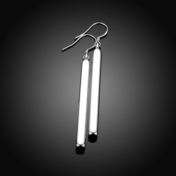 Sølvbelagte lange bar dangle drop øreringe til kvinder elegante krog dinglende allergivenlige mode enkle geometriske smykker til fødselsdag Bff mor