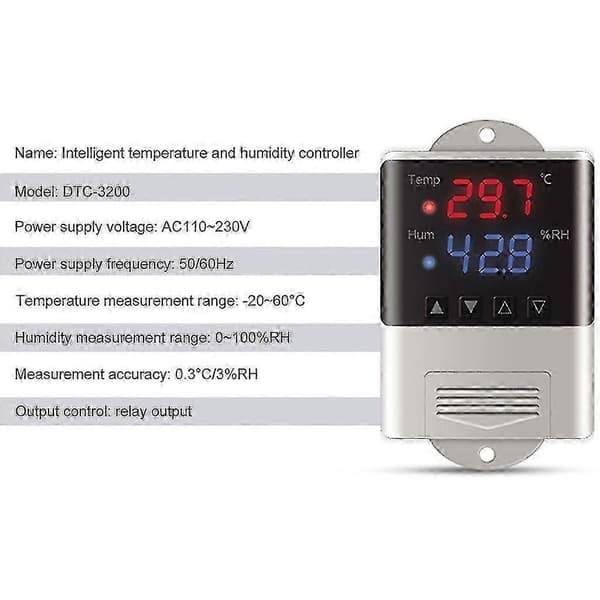 Profesjonelt Termometer Hygrometer 20~60c/0~100%rh Temperatur & Fuktighet