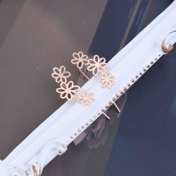 Boho hule blomst klatreøreringe Vintage blomst crawler øreringe guld øre klatreøreringe hule blomst wrap øreringe smykker til kvinder og piger