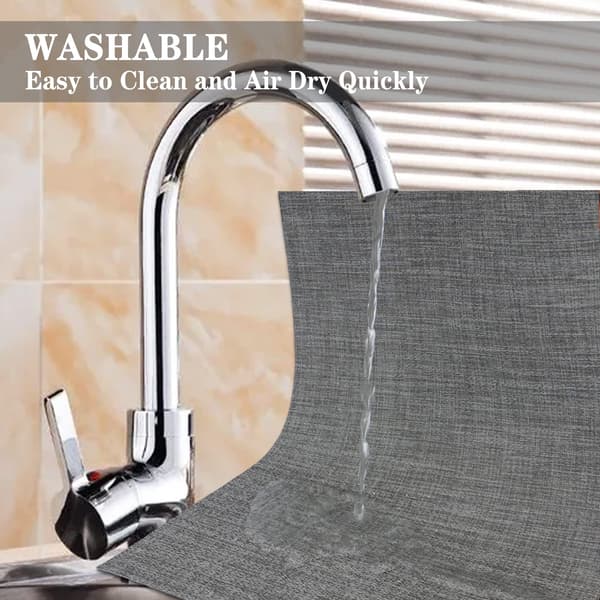 Set med 6 plassmatter, vevde plassmatter, vaskbare og holdbare plassmatter grey
