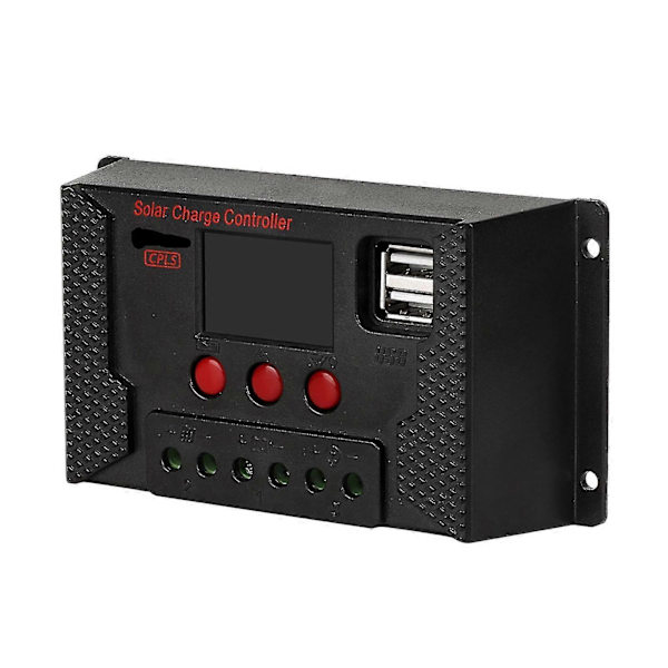 10a Solar Charge Controller, Solpanel Controller 12v/24v Justerbar LCD-skærm Solpanel Batteri Regulator Med Dobbelt USB-port, Opladning