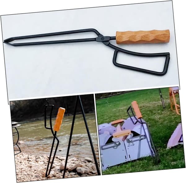 Eldstad Isolering Klämma Eldstad Tång Verktyg Kol Klämma Eldstad Tillbehör Brasa Tänger Camping Grill Eldstad Tång Tänger Gripare