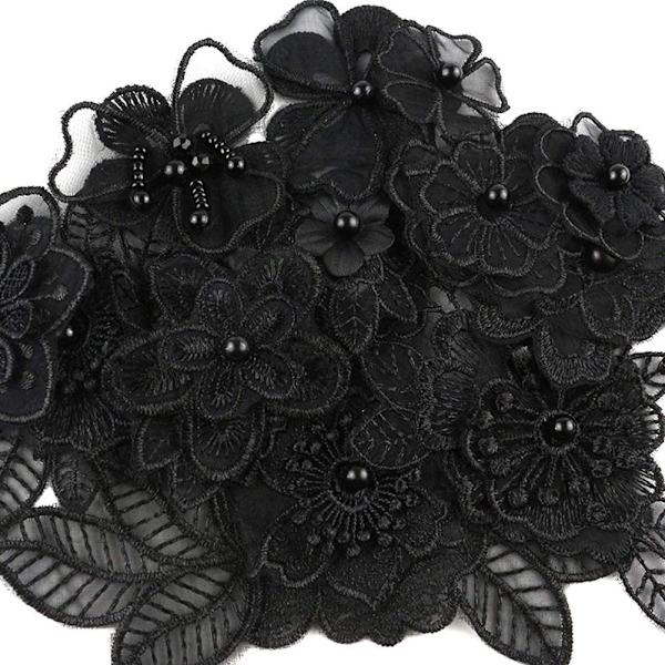 3D Blomsterbroderi Applikasjonsdekorasjon Patch 2Set/24Pieces