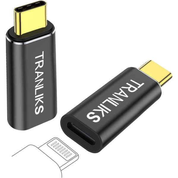 Lightning til USB C-adapter, understøtter PD 60W hurtig opladning og dataoverførsel til 15/15 Pro/15 Plus/15 Pro Max black