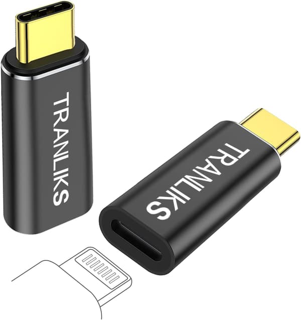 Lyn til USB C-adapter, støtter PD 60W hurtiglading og dataoverføring for 15/15 Pro/15 Plus/15 Pro Max black