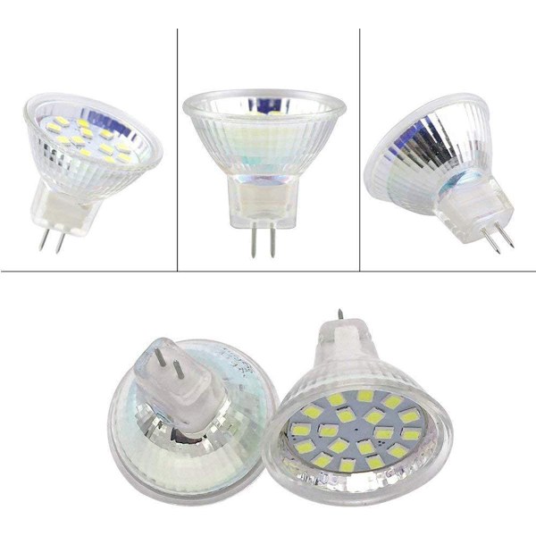 6 stk. MR11 LED-pærer GU4-spotlightpærer 3W 18 LED-er (kald hvit)