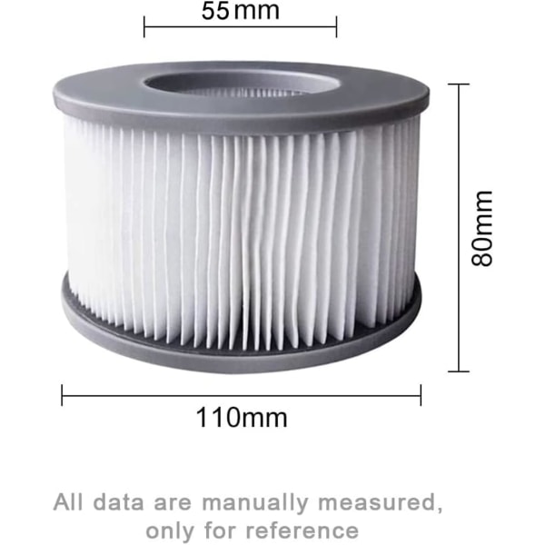 2 stk. boblebadfilter for MSpa oppblåsbare bassenger, forbedret versjon filterpatronpumpe passer for MSPA alle nåværende boblebad 2pcs