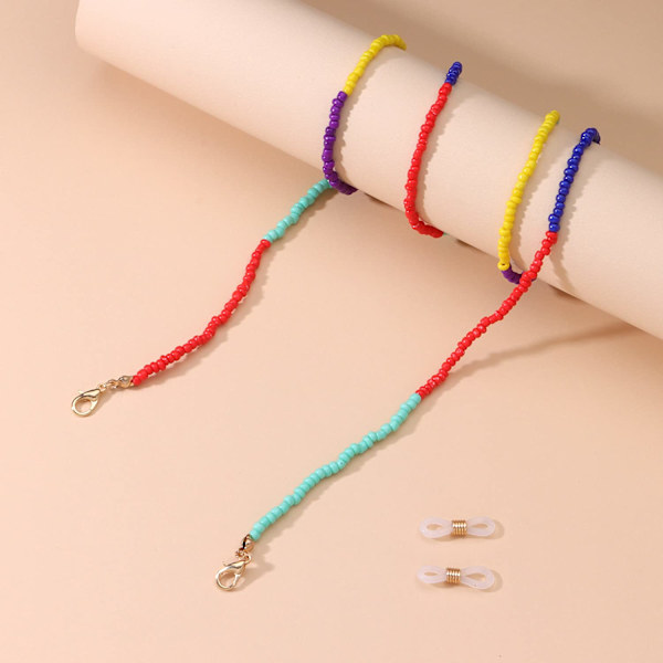 Perlebriller Kæde til Kvinder Mænd Piger Farverige Briller Rem Briller Holder Lanyard 8# E