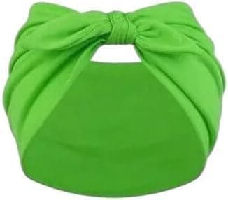 Dame Sløjfe Hårbøjle, Elastisk Hår Wrap, Bred Knude Stil (Sort, One Size)