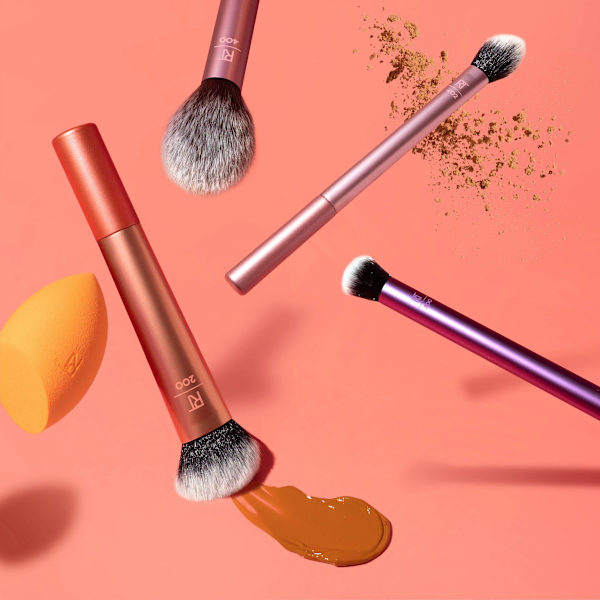 Sett med 5 - Svamp, Ansikt, Rouge, Setting og Crease Børster
