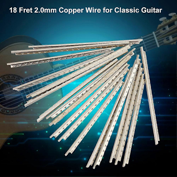 Cupronickel Guitar Fret Wire 2.0mm - 18 Styk Sæt