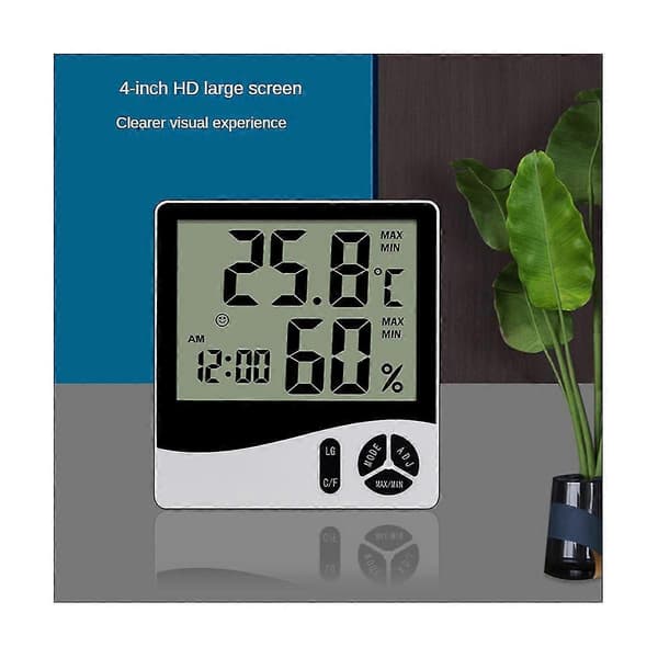 LCD-skjerm Termometer og hygrometer Innendørs termometer Elektronisk husholdningstermometer W