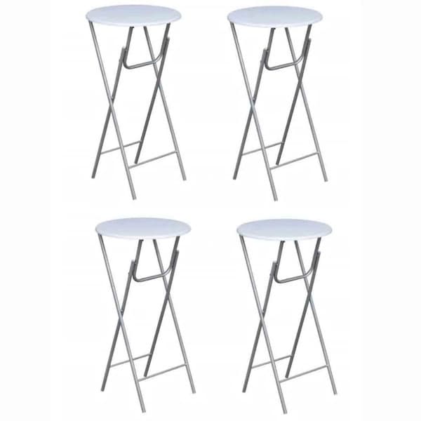 vidaXL Ståbord 4-pack Vikbara Gräddvita