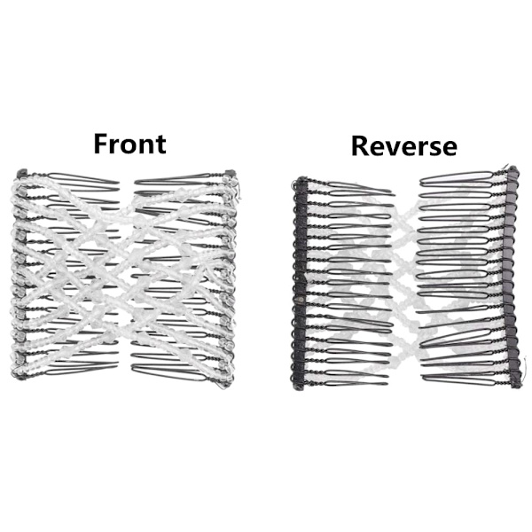3 stk. elegante dobbelte clips hårkam krystalperler hårkamme DIY elastiske hårtilbehørskamme til kvinder og piger