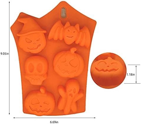 2 pakker Halloween silikoneforme, chokoladeform silikone græskar spøgelse kranie flagermus form forme DIY bageform