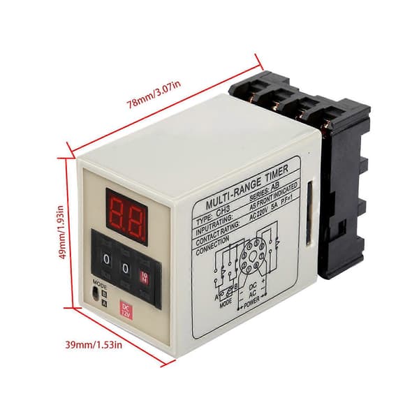 Dual Mode Forsinkelsestimer Relæ LED Display 0.01S-99H (DC 12V)