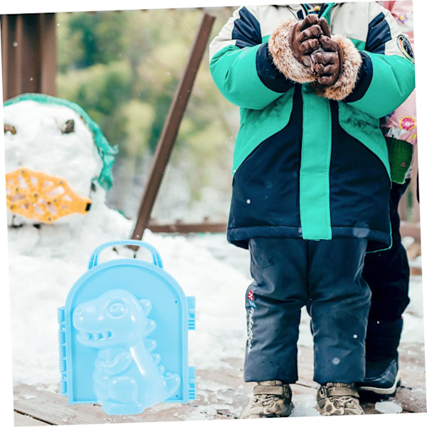 2 stk. Dinosaur snøballmaskin snøfortbyggekloss dinosaur snøformer snømannmakerklips dinosaur snøklode snøballmaker