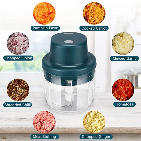 Elektrisk Hvidløgshakker Mini Madslicer, 300ML