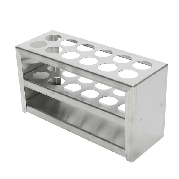 Centrifugerørholder i rustfrit stål, 3 niveauer, 12 huller, 19 mm til laboratoriebrug