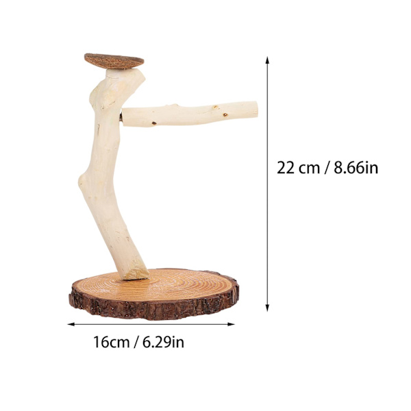 Papegoja Trä Stativ Bord Plattform Fågelbur Matare Stativ Gym Lekhage Stege för Nymfparakiter Conures Parakiter Fink, Blandade Färger, 22X16X16cm