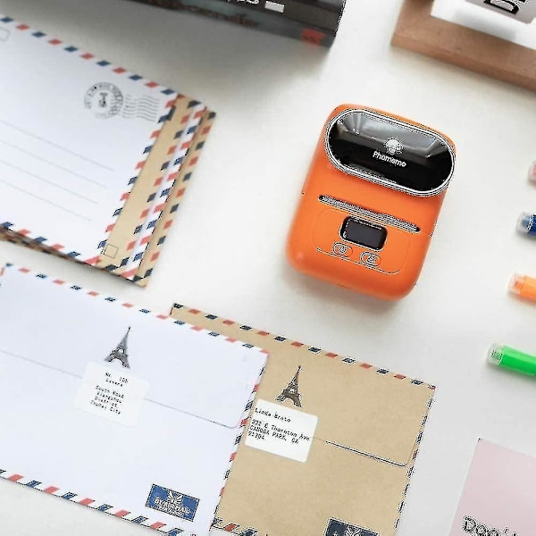 M110 Etiketmaskine, Termisk Etiketprinter Med Trådløs Bærbar Etiketprinter Til Stregkoder Selvklæbende Printer orange